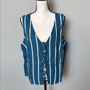 NWT Eloquii Linen-Blend Dainty Tie Vest Top
